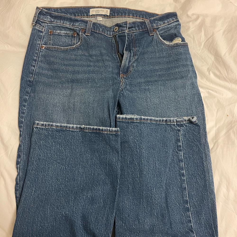 Abercrombie & Fitch Medium Blue Straight Leg Jeans